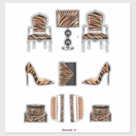 Girl Boss Decals High Fashion Tiger Druckaufkleber Aufkleber