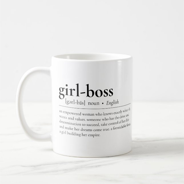 Girl-Boss Definition Modernes Girl Boss Office Kaffeetasse (Links)
