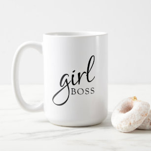 Girl Boss Elegant Schwarz und Weiß Kaffeetasse