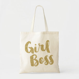 GIRL BOSS Faux-Sparkle-Goldfolien-Look wiederverwe Tragetasche