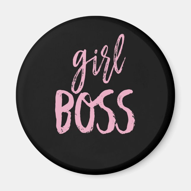 Girl, Boss Fun Typografie Magnet (Vorne)