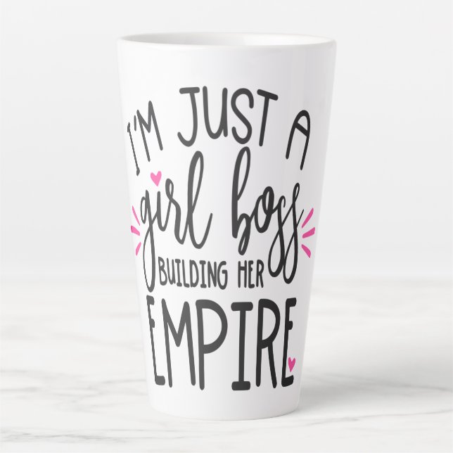 Girl Boss Gebäude Ihr Empire Name Datum hinzufügen Milchtasse (Vorderseite)