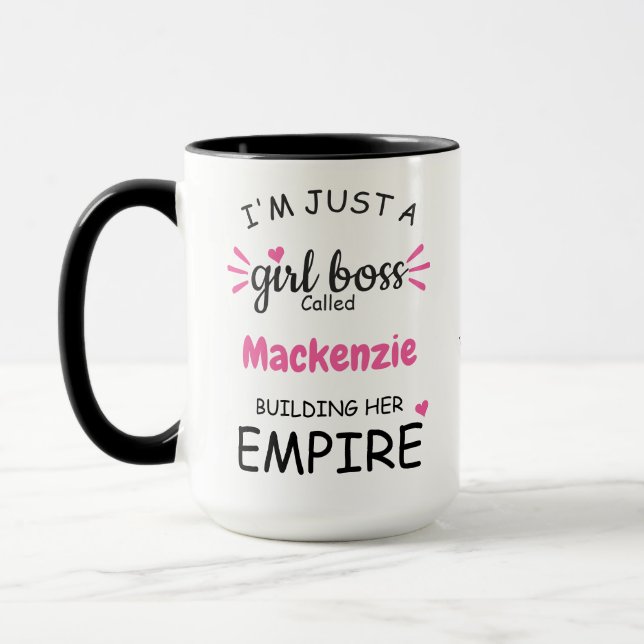 Girl Boss Gebäude Ihr Reich hinzufügen Name Spaß C Tasse (Links)
