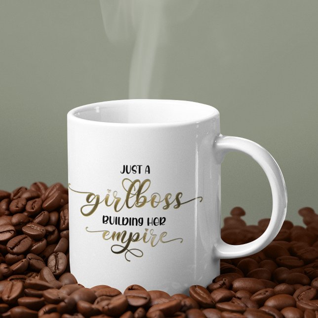 Girl Boss Gebäude Your Empire Gold Script Kaffeetasse (Girl Boss Building Her Empire Gold Script Coffee Mug)