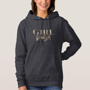 Girl Boss   Gelbes Gold   Schwarz Hoodie