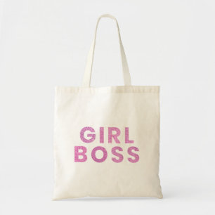 Girl Boss Glitzer Lila Moderne Girl Chic Tragetasche