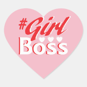 Girl Boss Herz-Aufkleber