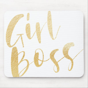 Girl Boss   Minimalistische Handschrift für Pinsel Mousepad