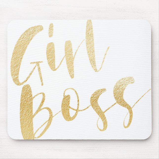 Girl Boss | Minimalistische Handschrift für Pinsel Mousepad (Vorne)