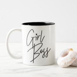 GIRL BOSS Moderne Kleinbuchstaben Typ schwarz Zweifarbige Tasse