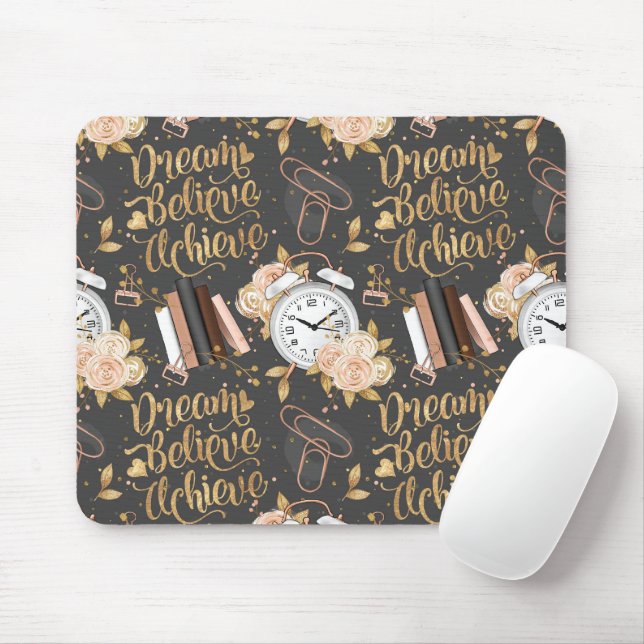 Girl Boss Mousepad - Träumen, glauben, erreichen (Mit Mouse)