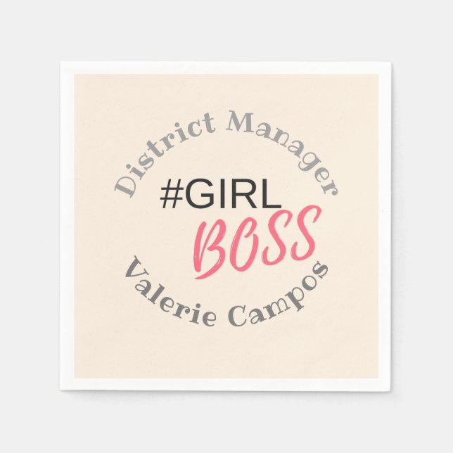 Girl Boss Personalisiert Serviette (Vorderseite)