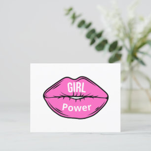 Girl Boss Pink Black Heel Feiertagspostkarte