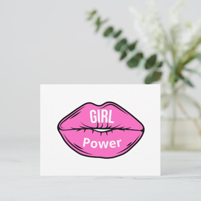 Girl Boss Pink Black Heel Feiertagspostkarte (Stehend Vorderseite)