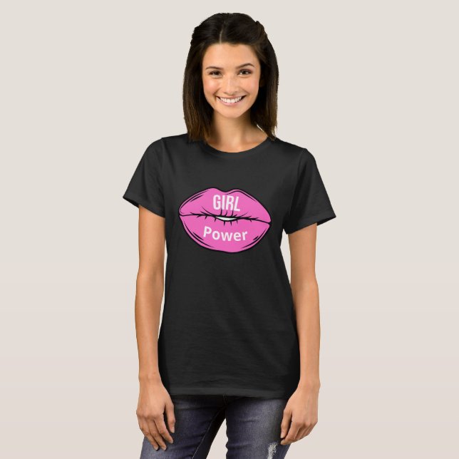 Girl Boss Pink Black T-Shirt (Vorne ganz)