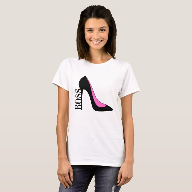 Girl Boss Pink Black T-Shirt (Vorne ganz)