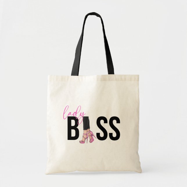Girl Boss Pink Black Tragetasche (Vorne)