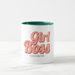 Girl Boss Retro Individueller Name Kaffeemaschine  Tasse