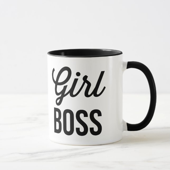 GIRL BOSS | Retro-Typografie-Tasse Tasse (Rechts)