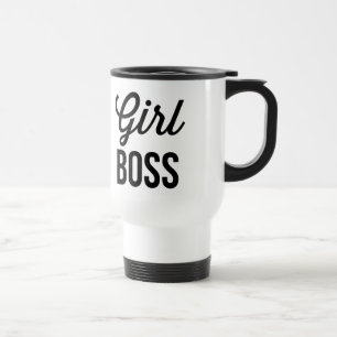 GIRL BOSS Retro Typografy Travel Mug Reisebecher