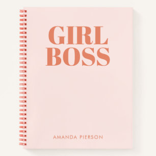 GIRL BOSS Rosa Retro-Kalligraphie-Notebook Notizbuch