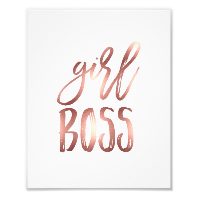 Girl Boss | Rose Gold Art Print Fotodruck (Vorne)