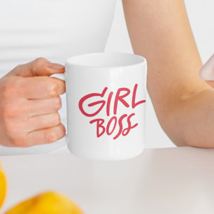 Girl Boss Rot Fette Typografie Weiblich Mädchenhaf Kaffeetasse