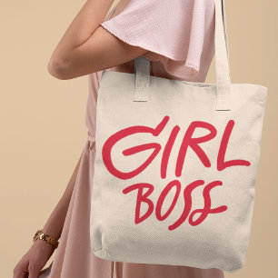 Girl Boss Rot Fettschrift Skript Weiblich Tragetasche