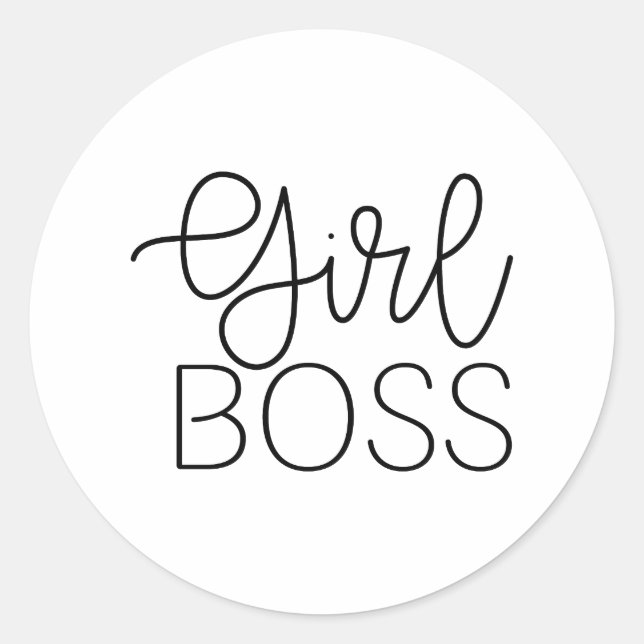 Girl Boss Runder Aufkleber (Vorderseite)