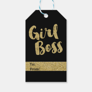 Girl Boss Schwarz & Gold Moderne Glamour Chic Geschenkanhänger
