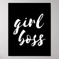 Girl Boss schwarzes Poster
