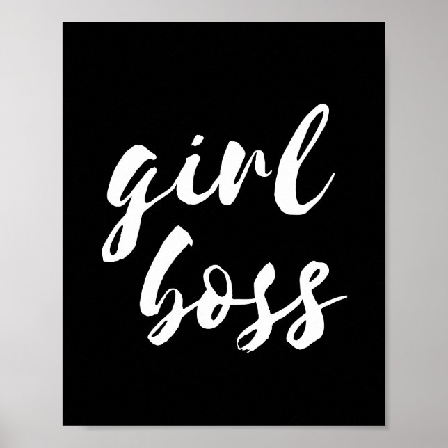 Girl Boss schwarzes Poster (Vorne)