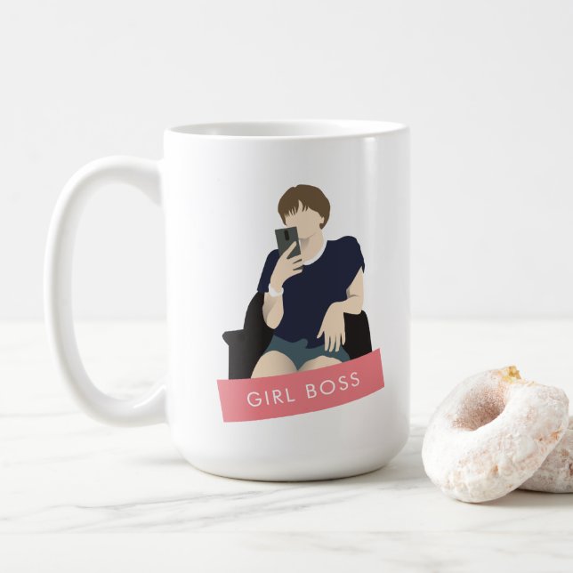 Girl Boss Selfie Kaffeetasse (Mit Donut)