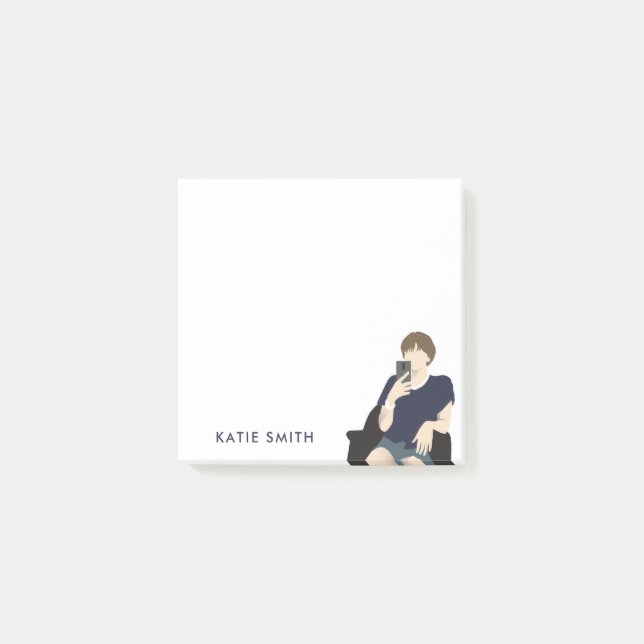 Girl Boss Selfie Post-it Klebezettel (Vorderseite)