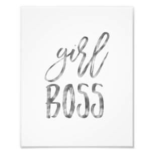 Girl Boss   Silver Art Print Fotodruck