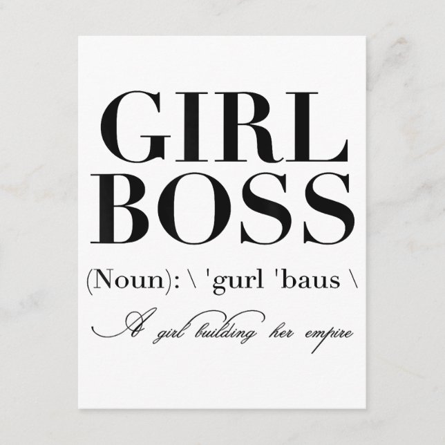 Girl Boss Tshirt, Girl Boss Begleitkarte (Vorderseite)