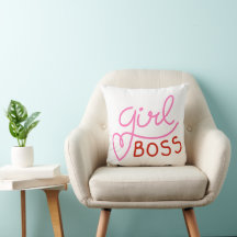 Girl-Boss-Typografie Jegliche Farbe Kissen