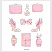 Girl-Boss verliert hohe Mode, rosa Bling-Sticker