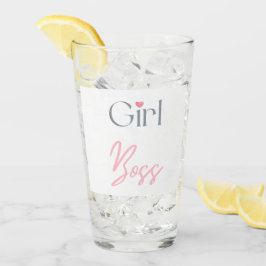 Girl Boss Word Text Minimalistisch Glas Tumbler