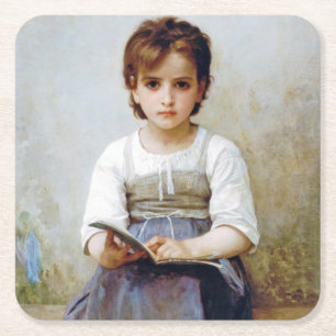 Girl, Bouguereau Rechteckiger Pappuntersetzer