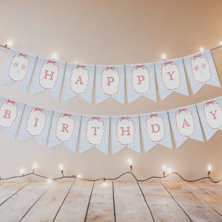 Girl Bow 4. Juli Geburtstagsbanner Wimpelkette