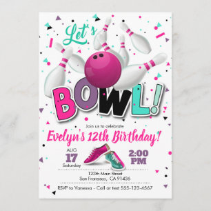 Girl Bowling Party Einladung für Bowling Party