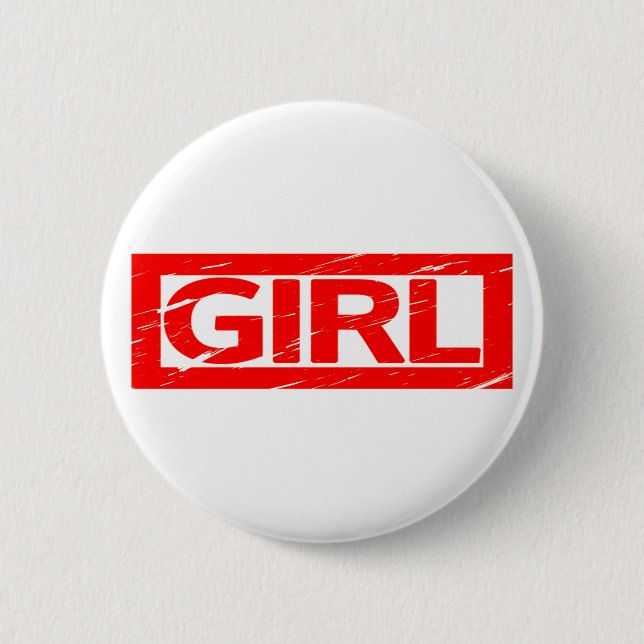 Girl Briefmarke Button (Vorderseite)