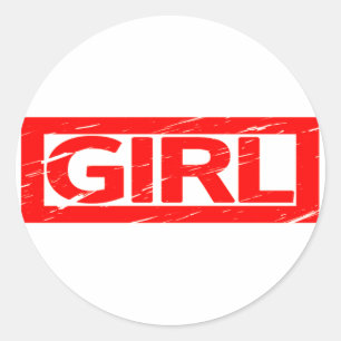 Girl Briefmarke Runder Aufkleber