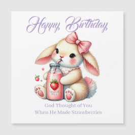 Girl Bunny Christian Greeting Card Magnetkarte