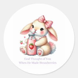 Girl Bunny Christian Round Stickers