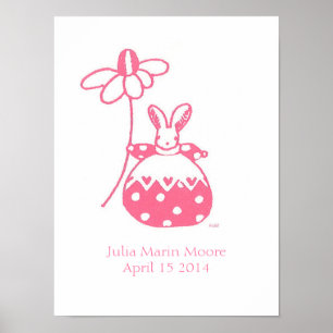 Girl Bunny Geburtstagsposter Poster