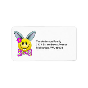 Girl Bunny Return Labels Adressaufkleber