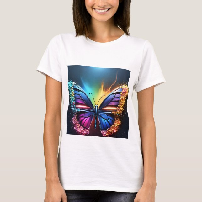 Girl-Butterfly-Hemd T-Shirt (Vorderseite)