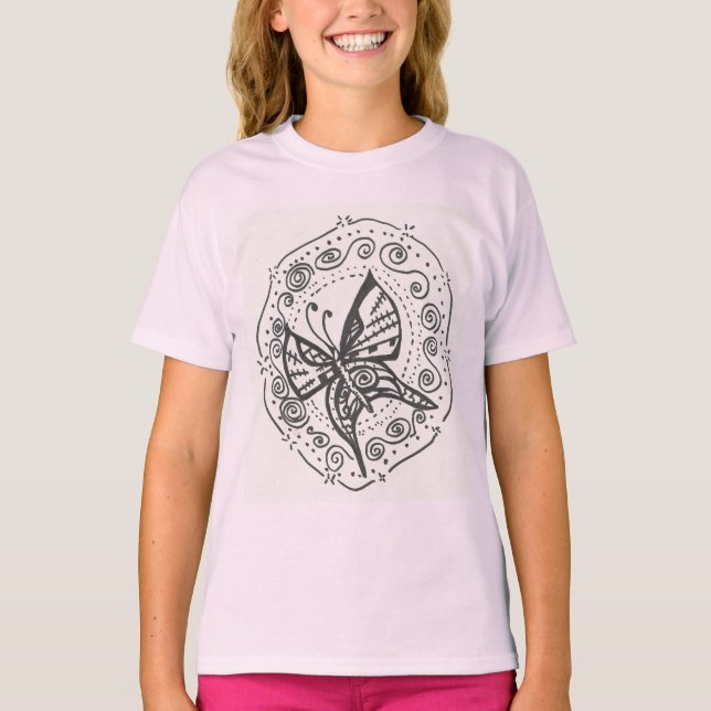 Girl-Butterfly-T - Shirt (Vorderseite)
